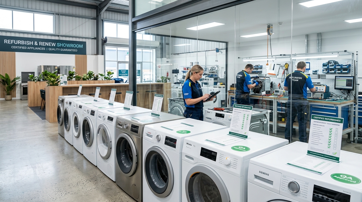 Collected washing machines and appliances for refurbishment